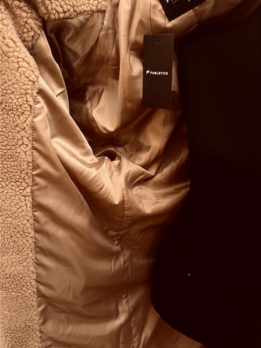 Fabletics Plush Teddy Coat in Camel - Picture 10 of 16